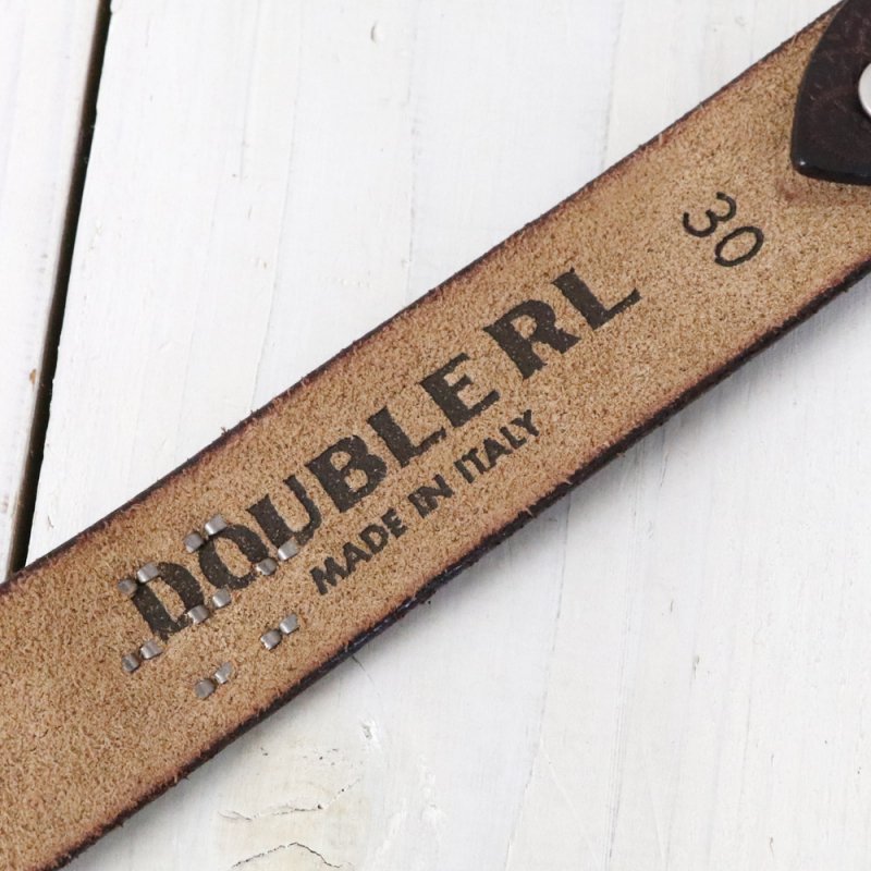 Double RL : RASCO STUDDED LEATHER BELT (VINTAGE BLACK)