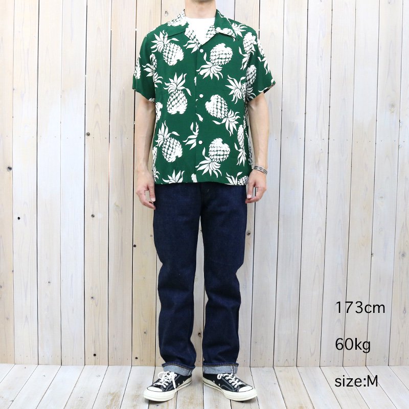 DUKE KAHANAMOKU : S/S RAYON HAWAIIAN SHIRT -DUKE’S PINEAPPLE (GREEN)