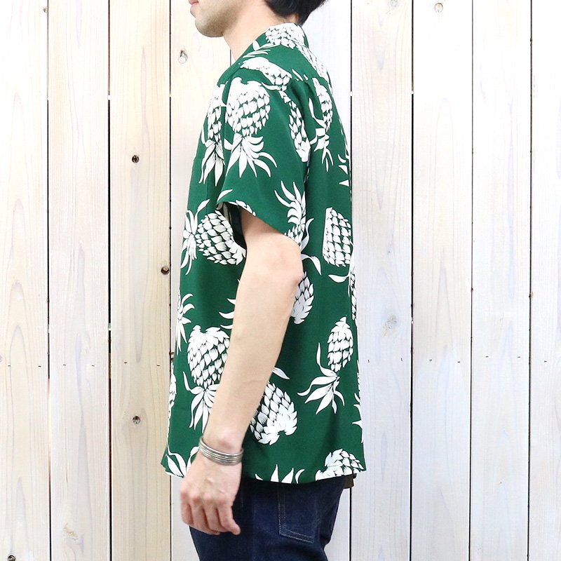 DUKE KAHANAMOKU : S/S RAYON HAWAIIAN SHIRT -DUKE’S PINEAPPLE (GREEN)