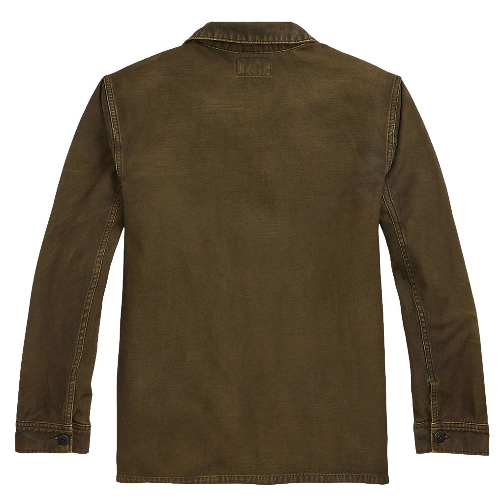 Double RL : REVERSE-SATEEN OVERSHIRT (BROWN)