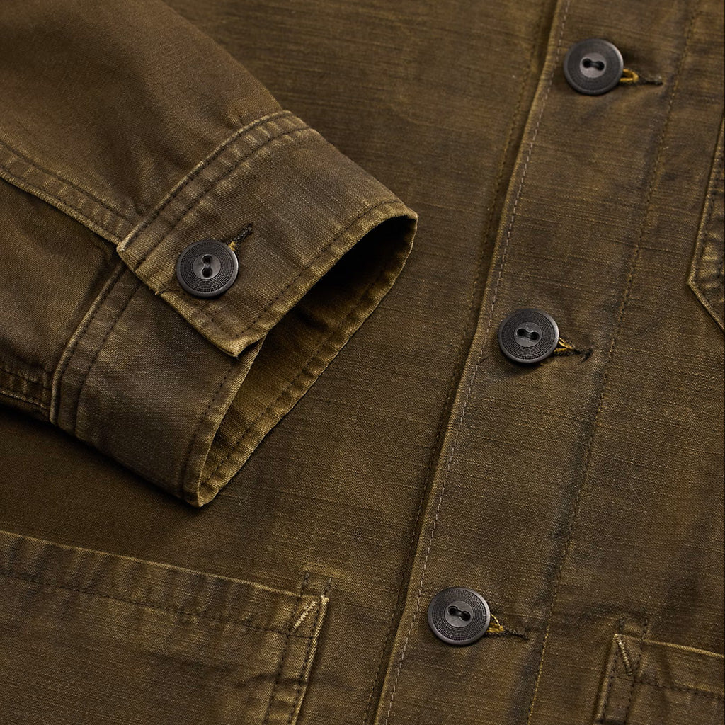 Double RL : REVERSE-SATEEN OVERSHIRT (BROWN)