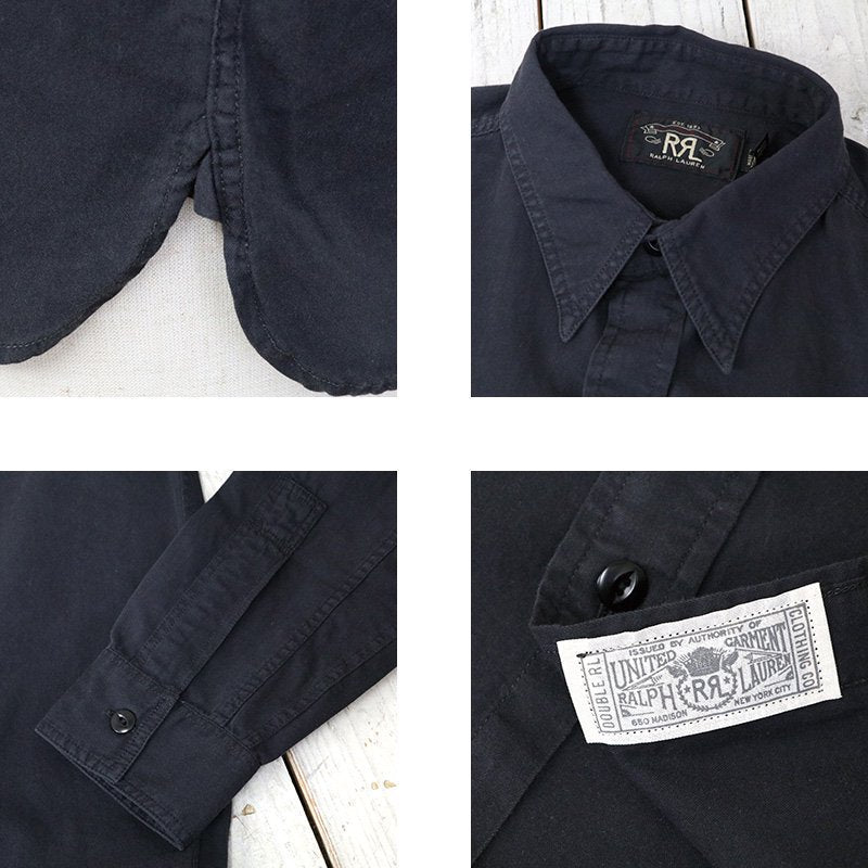 Double RL『GARMENT DYED TWILL WORK SHIRT』(BLACK)