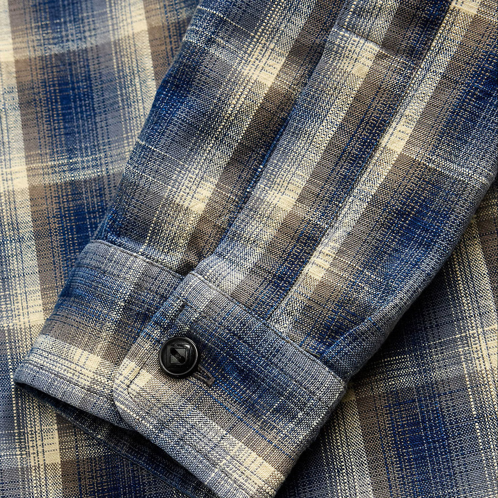 Double RL : CHECKED WOVEN WORK SHIRT (BLUE)