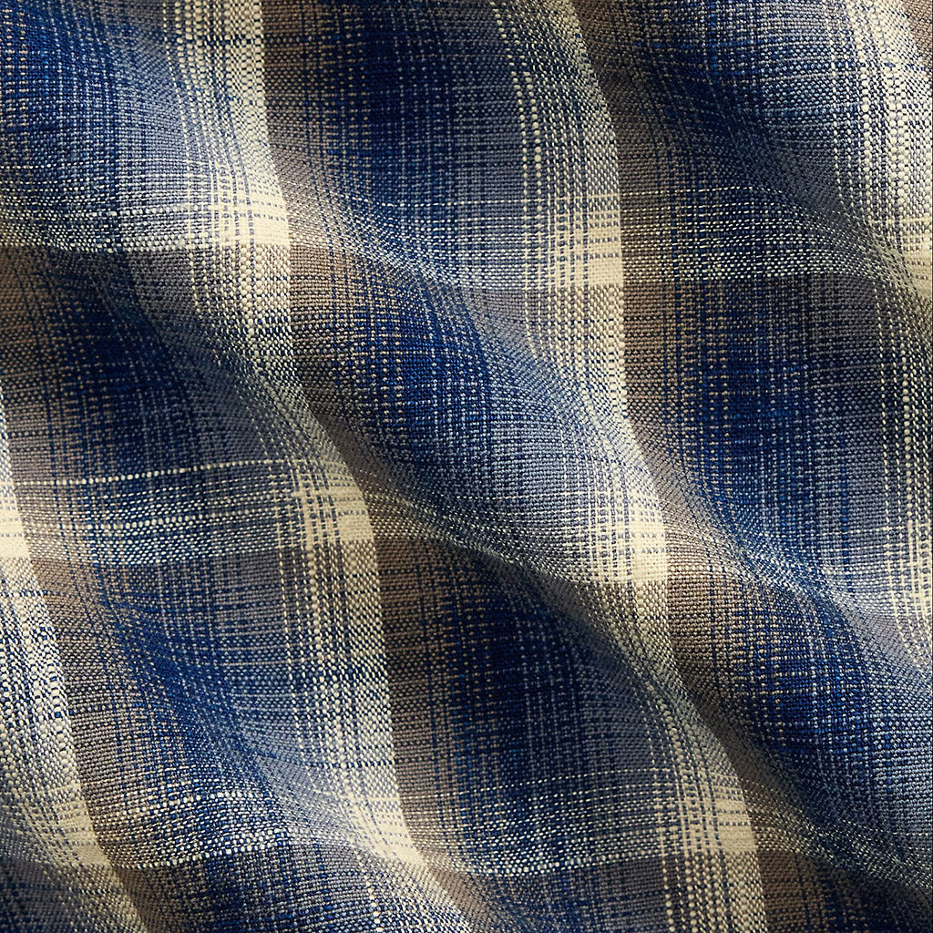 Double RL : CHECKED WOVEN WORK SHIRT (BLUE)