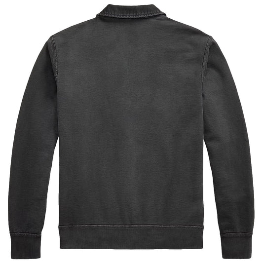 Double RL : FRENCH TERRY QUARTER ZIP PULLOVER (BLACK)