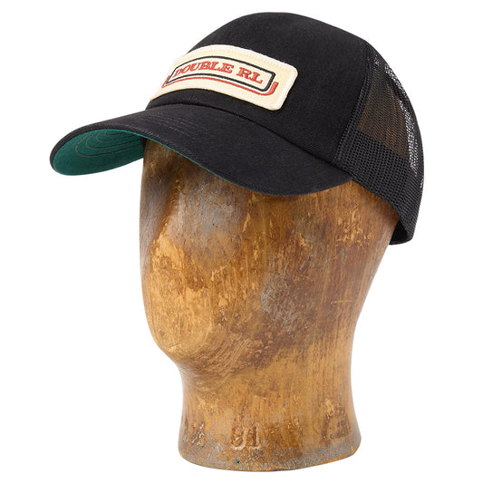 Double RL : LOGO PATCH DENIM TRUCKER CAP (BLACK)