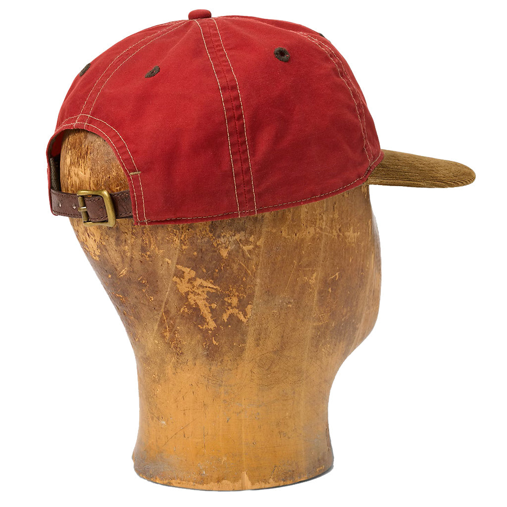 Double RL : CORDUROY-BILL OILCLOTH BALL CAP (RED)