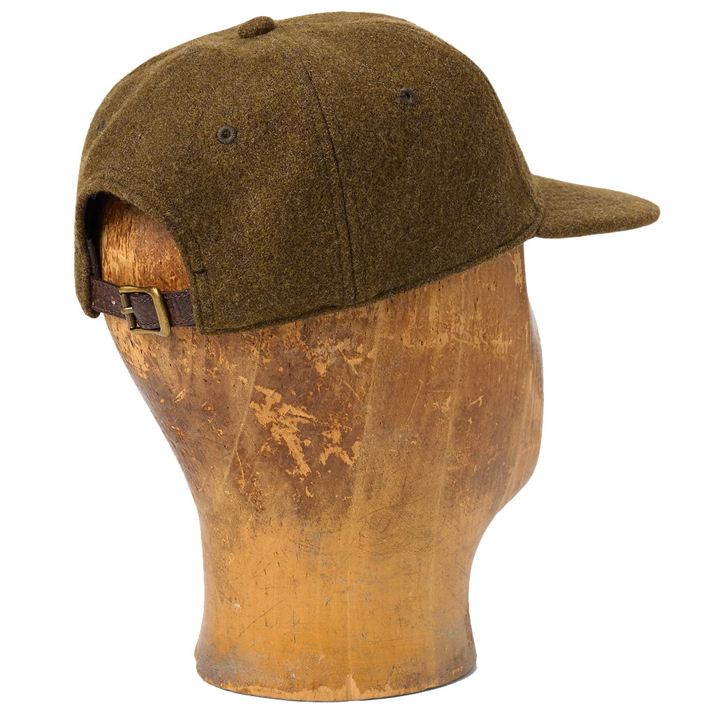 Double RL : BULLION WOOL-BLEND BALL CAP (OLIVE)