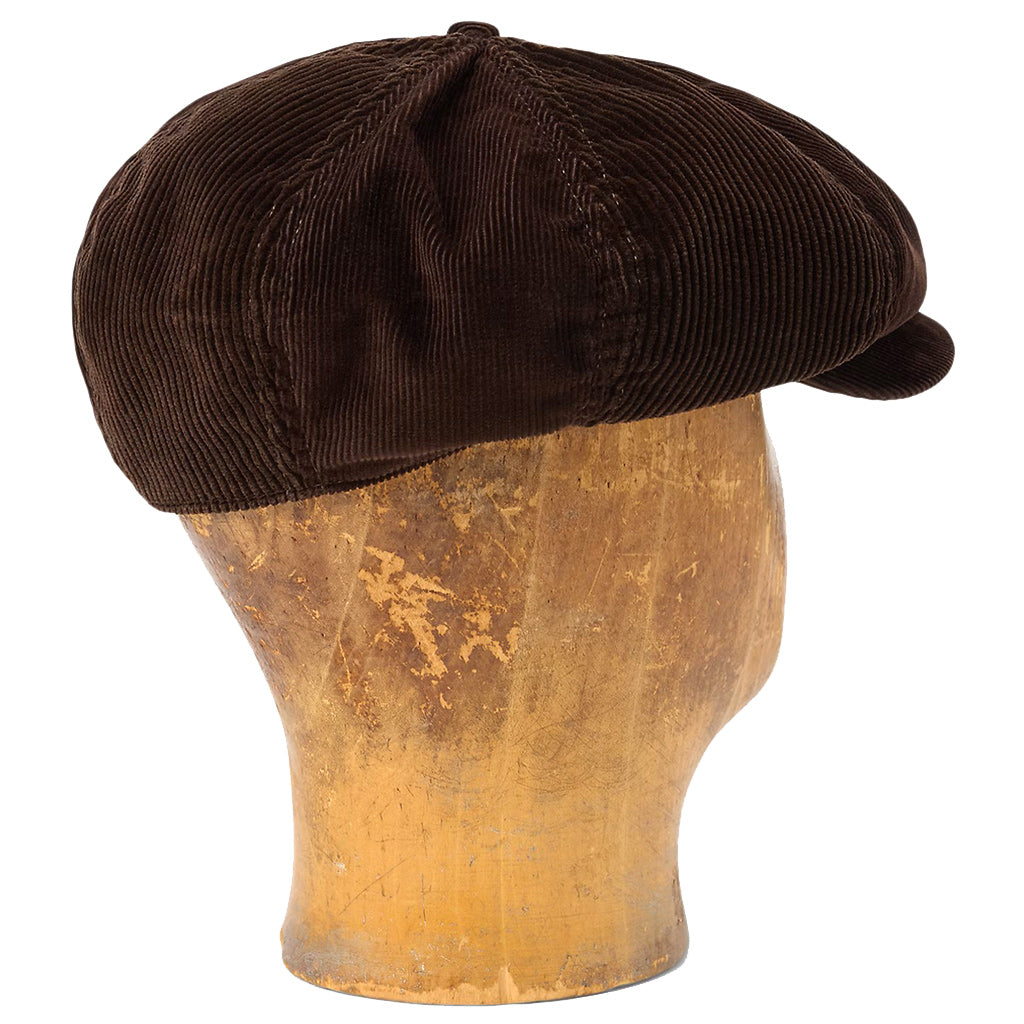 Double RL : CORDUROY NEWSBOY CAP (BROWN)