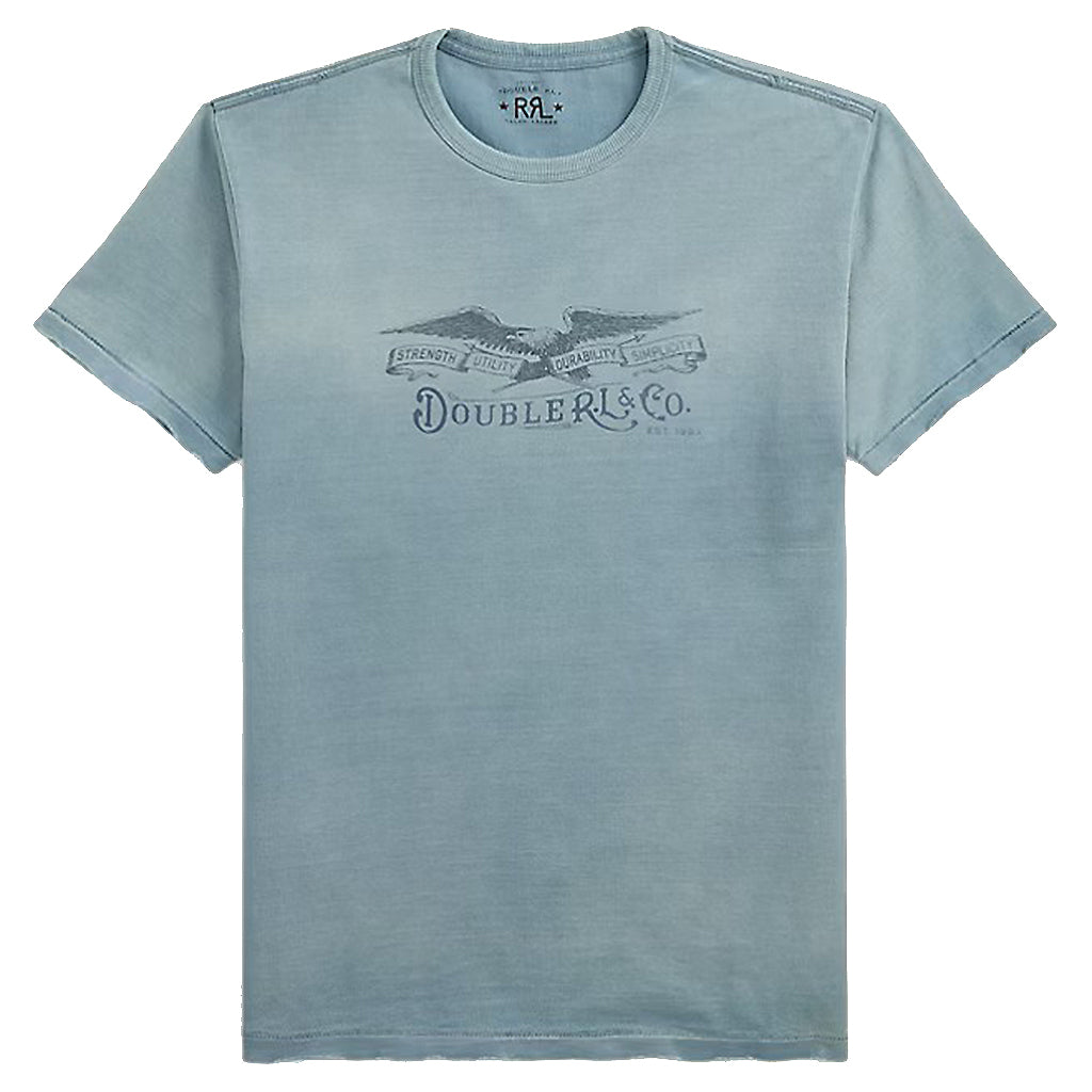 Double RL : DISTRESSED JERSEY GRAPHIC T-SHIRT (BLUE)