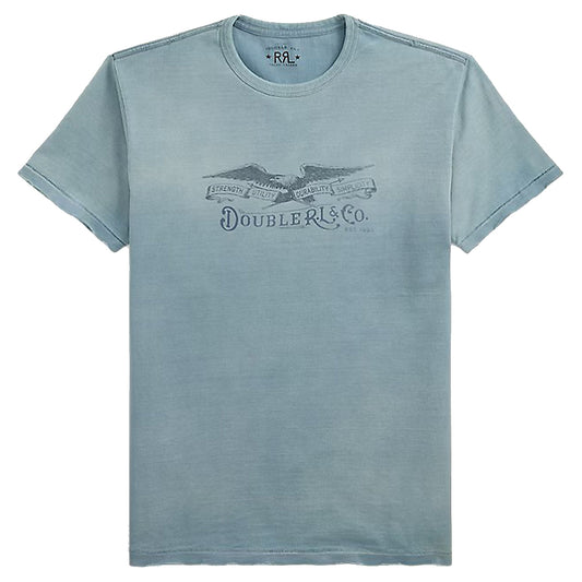 Double RL : DISTRESSED JERSEY GRAPHIC T-SHIRT (BLUE)