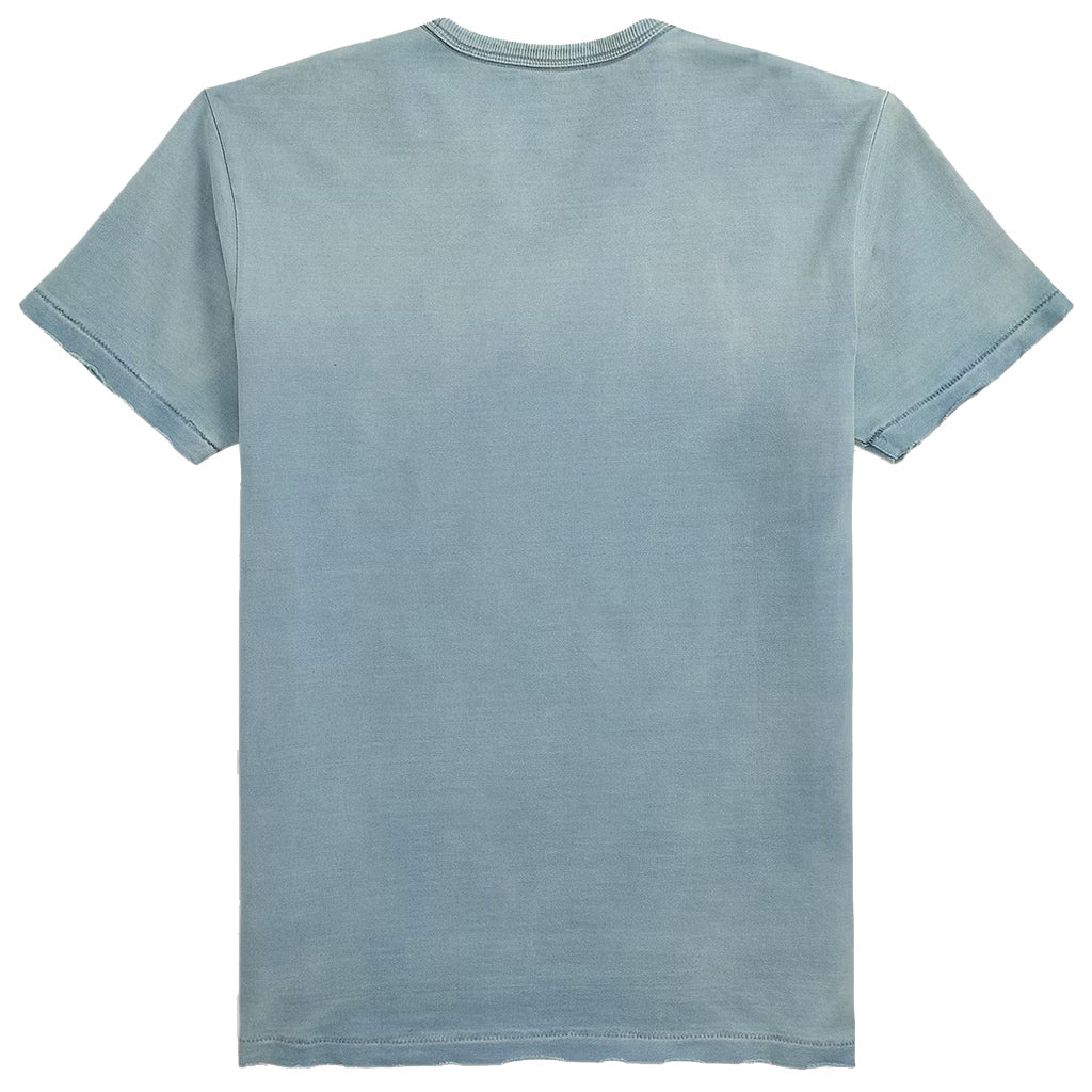 【SALE40%OFF】Double RL : DISTRESSED JERSEY GRAPHIC T-SHIRT (BLUE)
