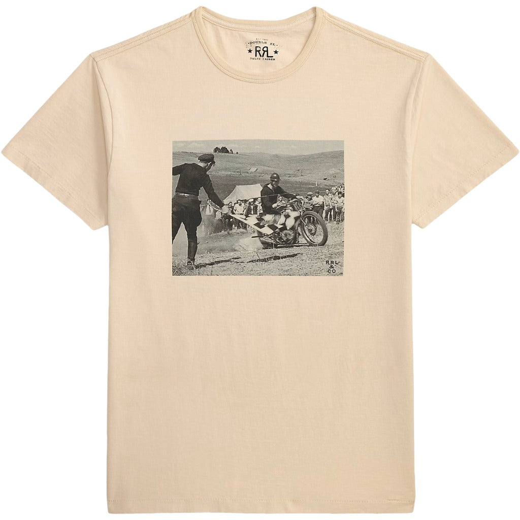 Double RL : JERSEY GRAPHIC T-SHIRT (PAPER WHITE)