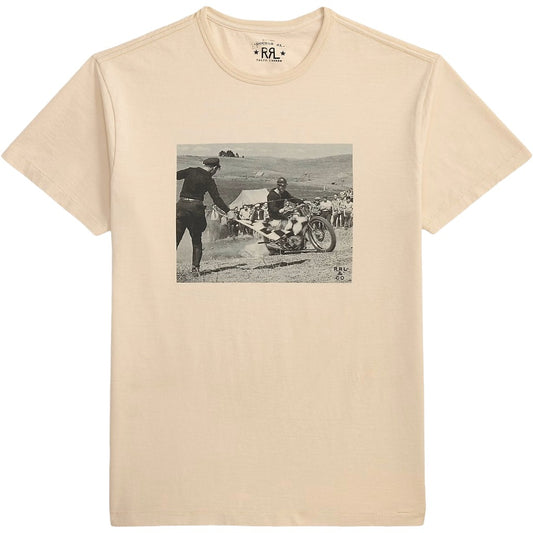 Double RL : JERSEY GRAPHIC T-SHIRT (PAPER WHITE)
