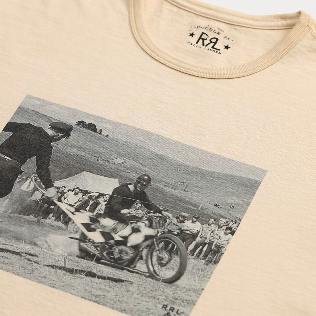 Double RL : JERSEY GRAPHIC T-SHIRT (PAPER WHITE)
