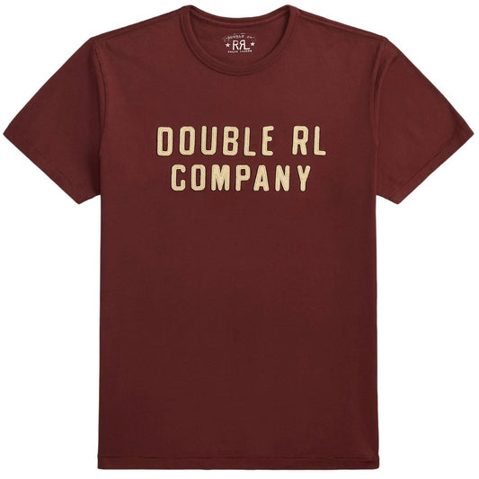 Double RL : LOGO GARMENT-DYED LOGO JERSEY T-SHIRT (VINTAGE BURGUNDY)