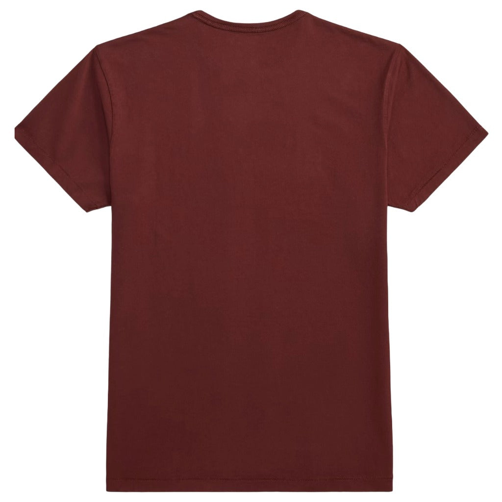 Double RL : LOGO GARMENT-DYED LOGO JERSEY T-SHIRT (VINTAGE BURGUNDY)