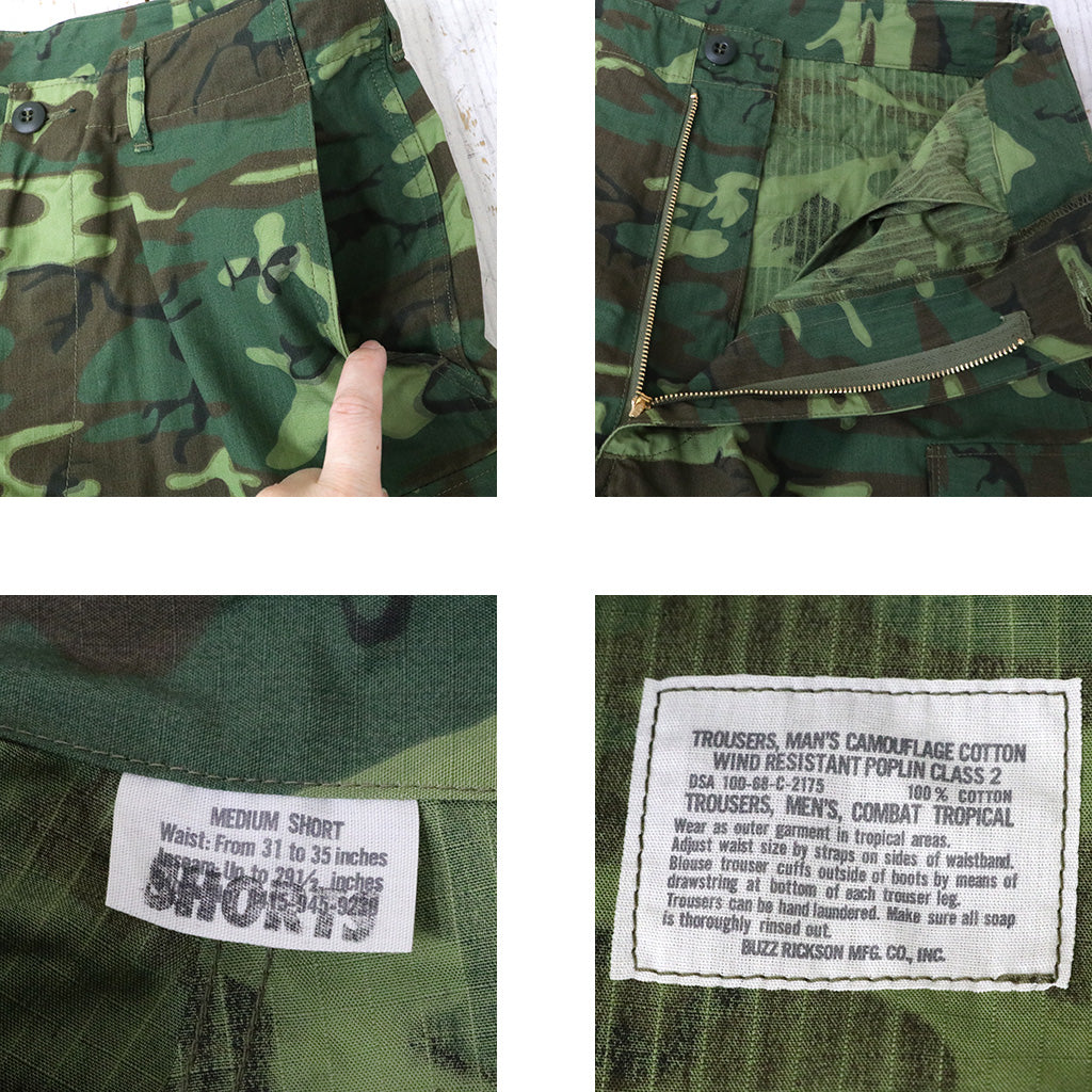 BUZZ RICKSON’S : TROUSERS,MEN’S,CAMOUFLAGE COTTON,WIND RESISTANT POPLIN,CLASS 2 SHORTS