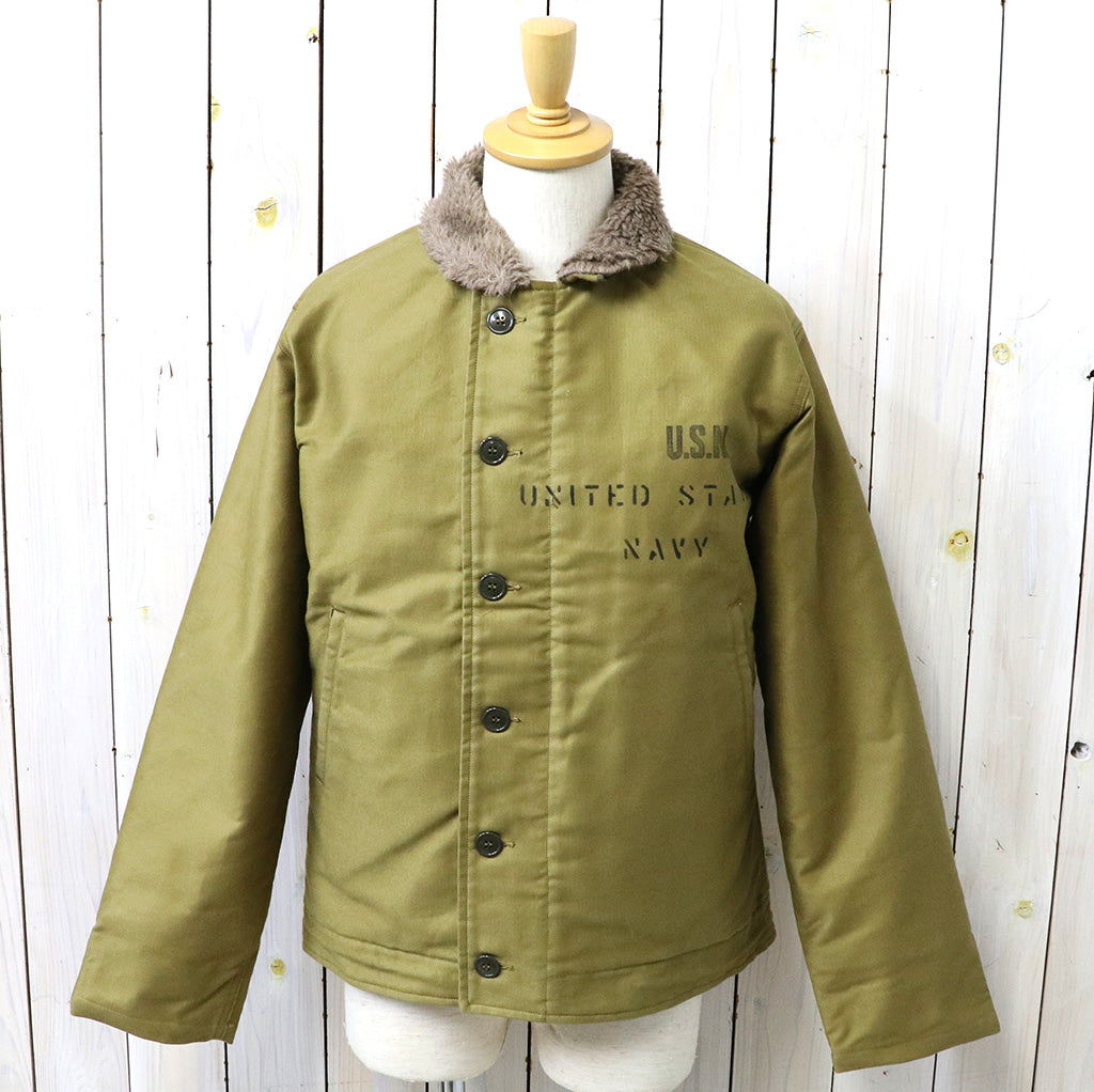 BUZZ RICKSON’S : N-1 KHAKI “NAVAL CLOTHING DEPOT DEPARTMENT” DEMOTEX-ED STENCIL “MIDWAY”