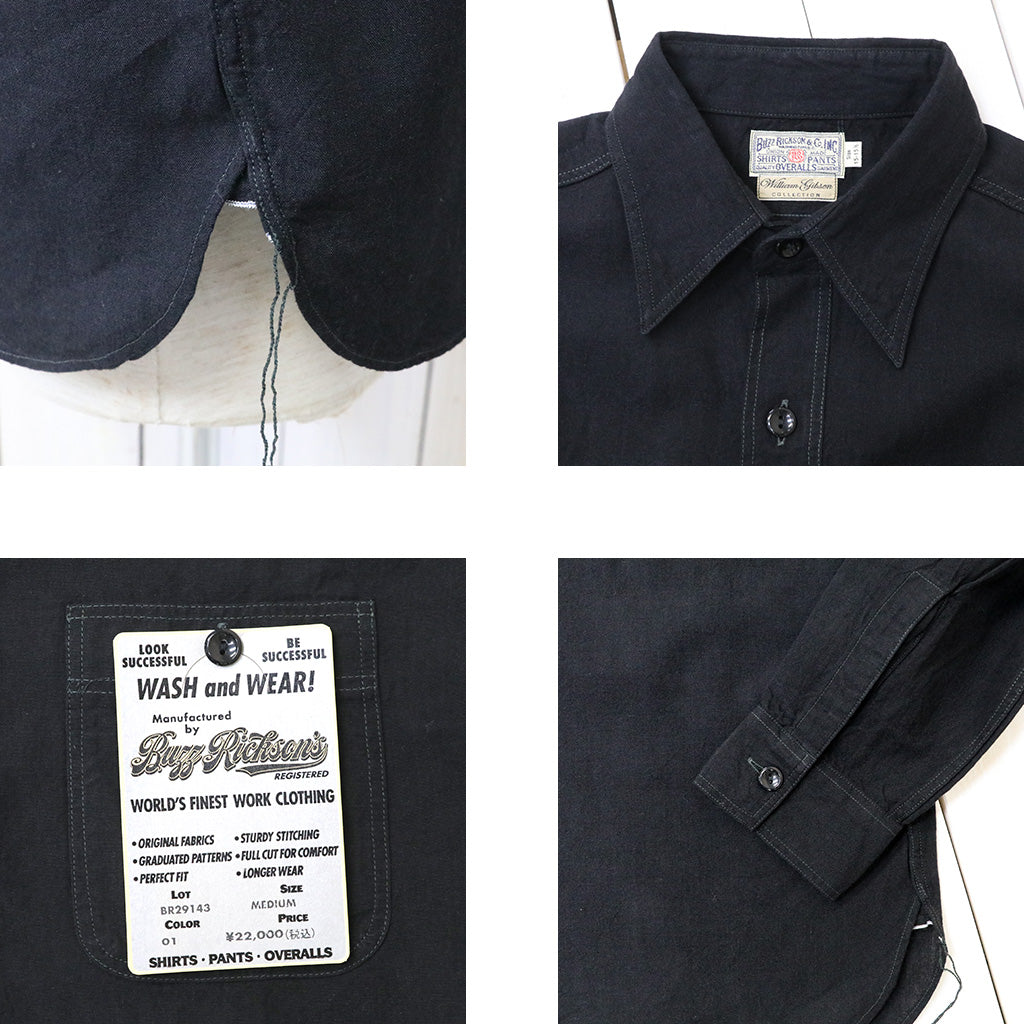 BUZZ RICKSON’S WILLOAM GIBSON COLLECTION : BLACK CHAMBRAY WORK SHIRT