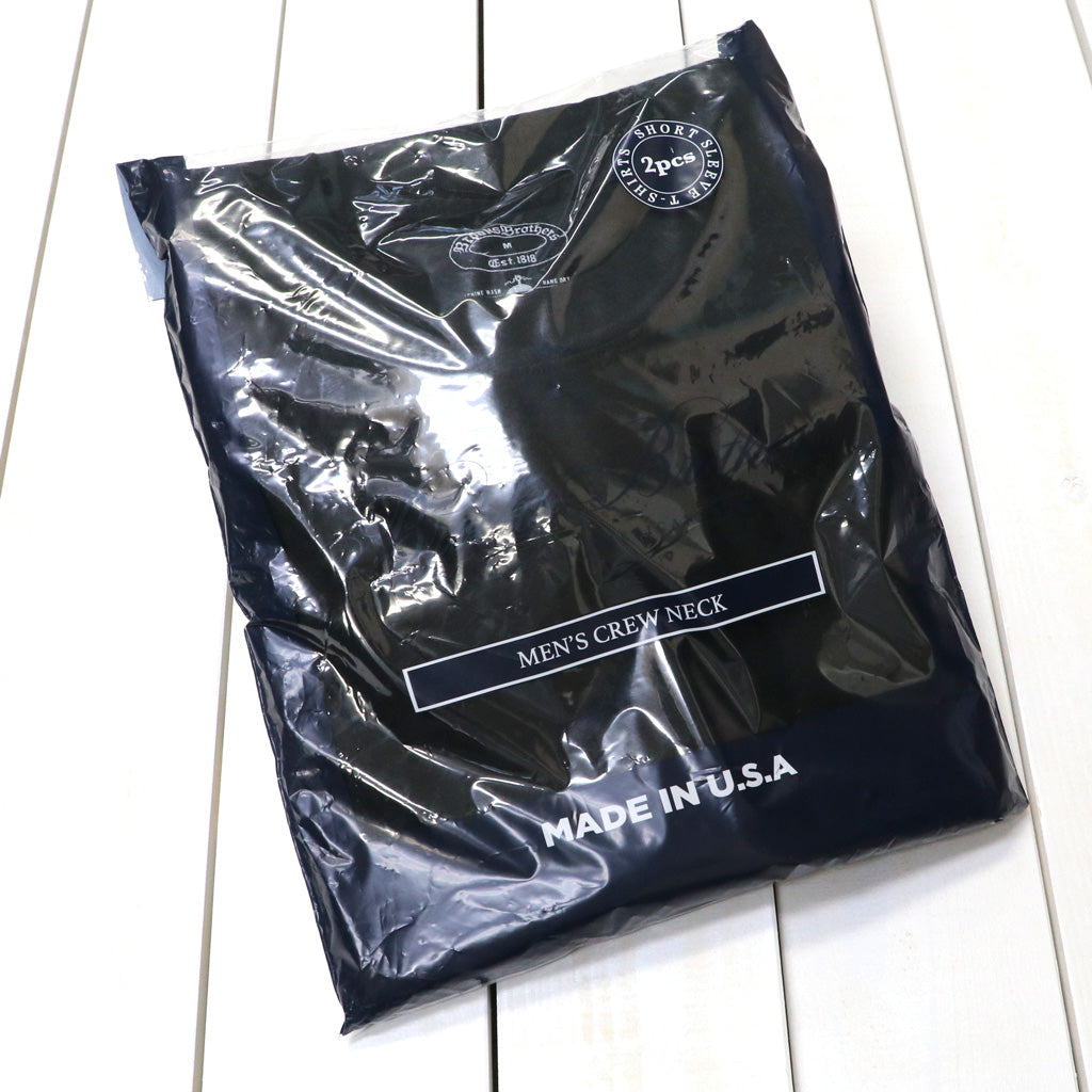 Brooks Brothers : COTTON 2-PACK CREW NECK TEE Made in USA (BLACK)
