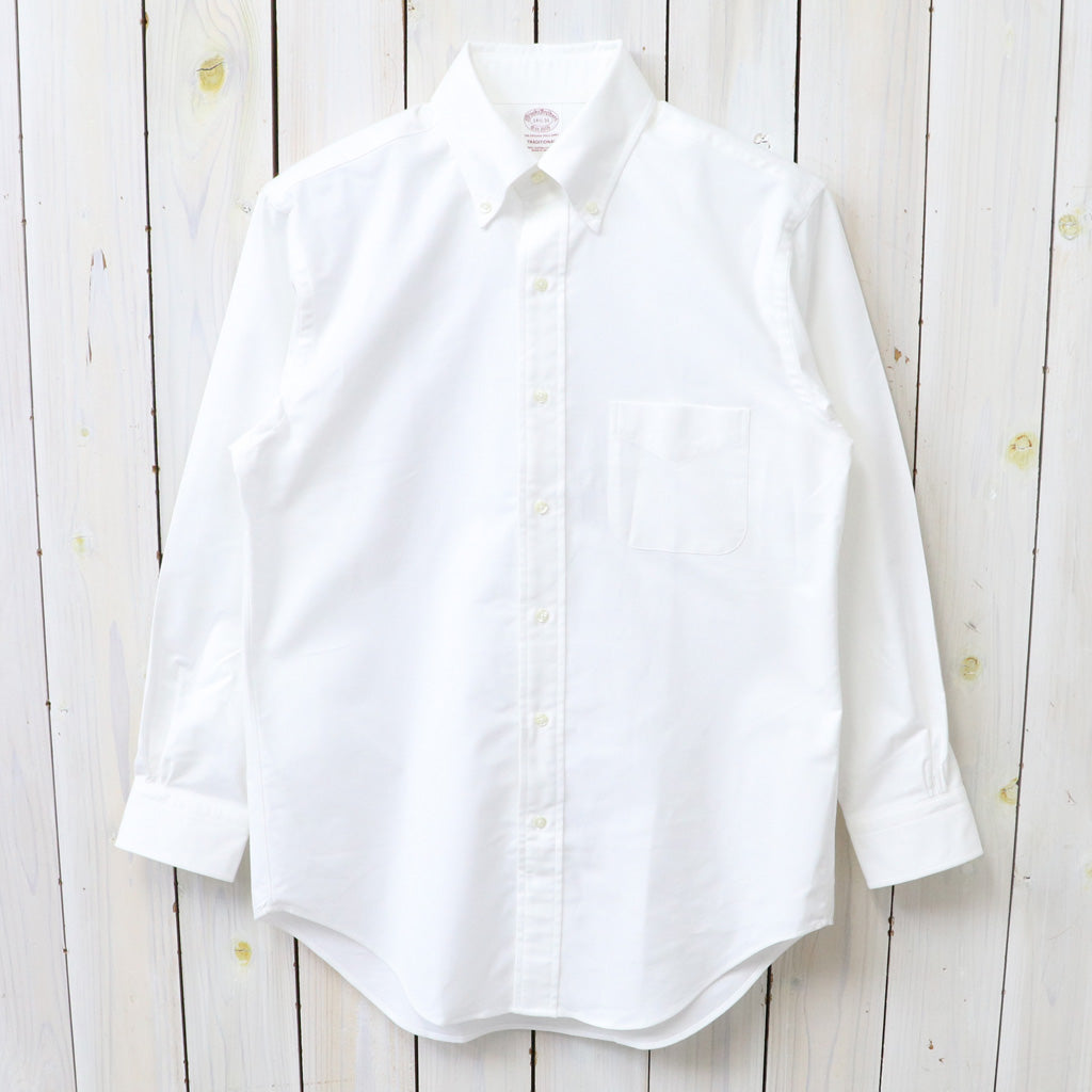 Brooks Brothers : スーピマコットン オックスフォード ドレスシャツ Traditional Fit  (WHITE)