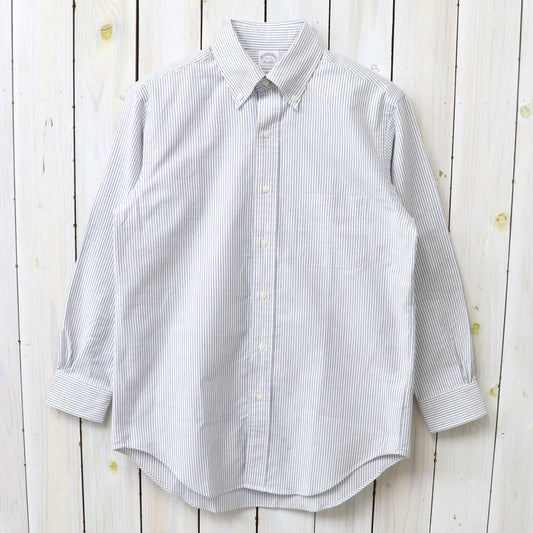 Brooks Brothers : スーピマコットン オックスフォード ドレスシャツ Traditional Fit (BLACK STRIPE)