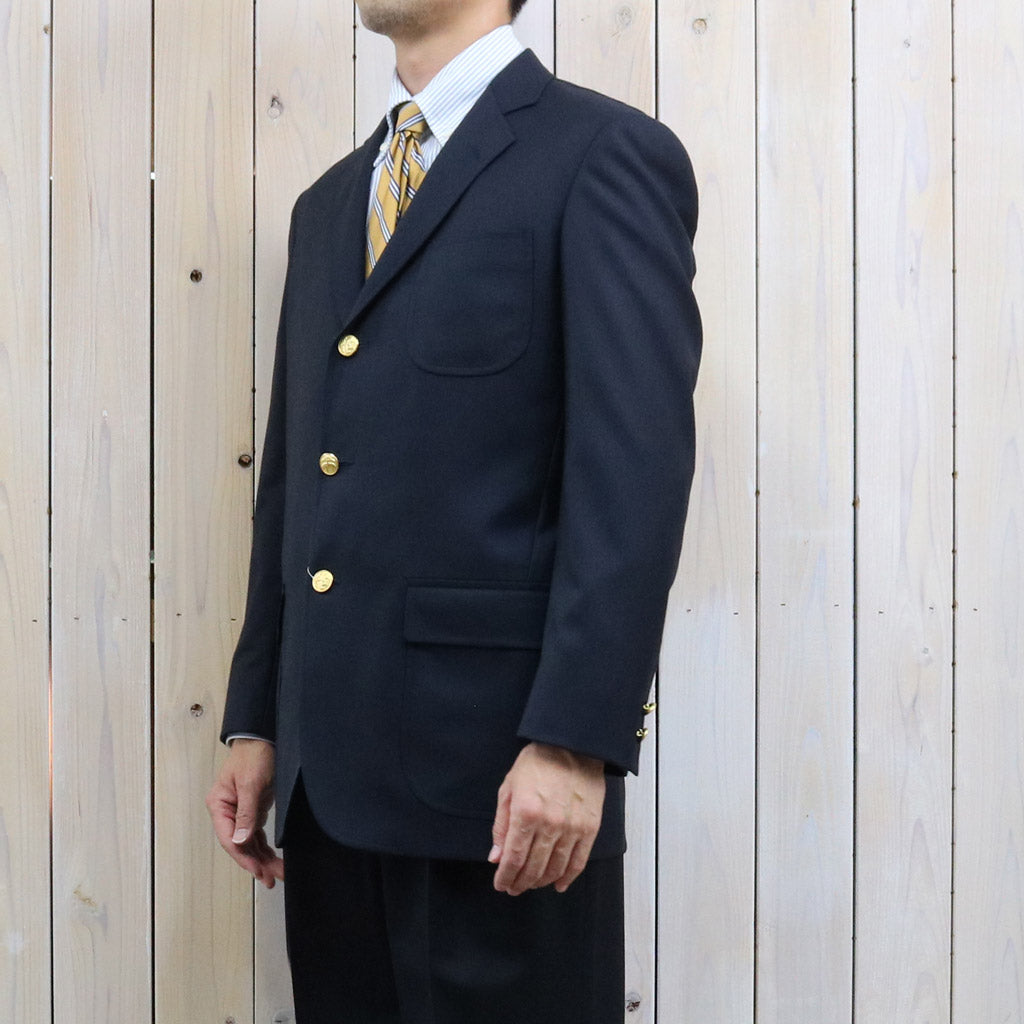 Brooks Brothers : ウールサージ 段返り3釦ブレザー Traditional Fit (Navy)