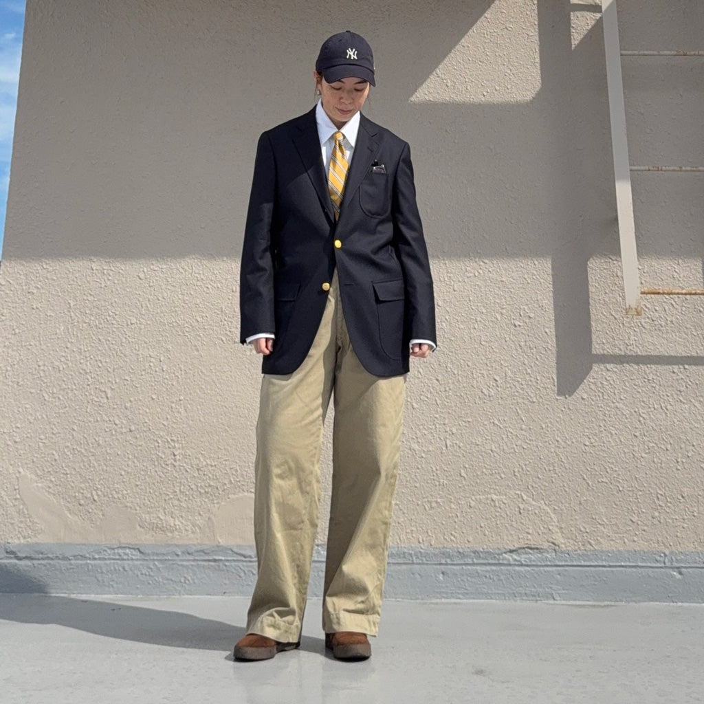 Brooks Brothers : ウールサージ 段返り3釦ブレザー Traditional Fit (Navy)