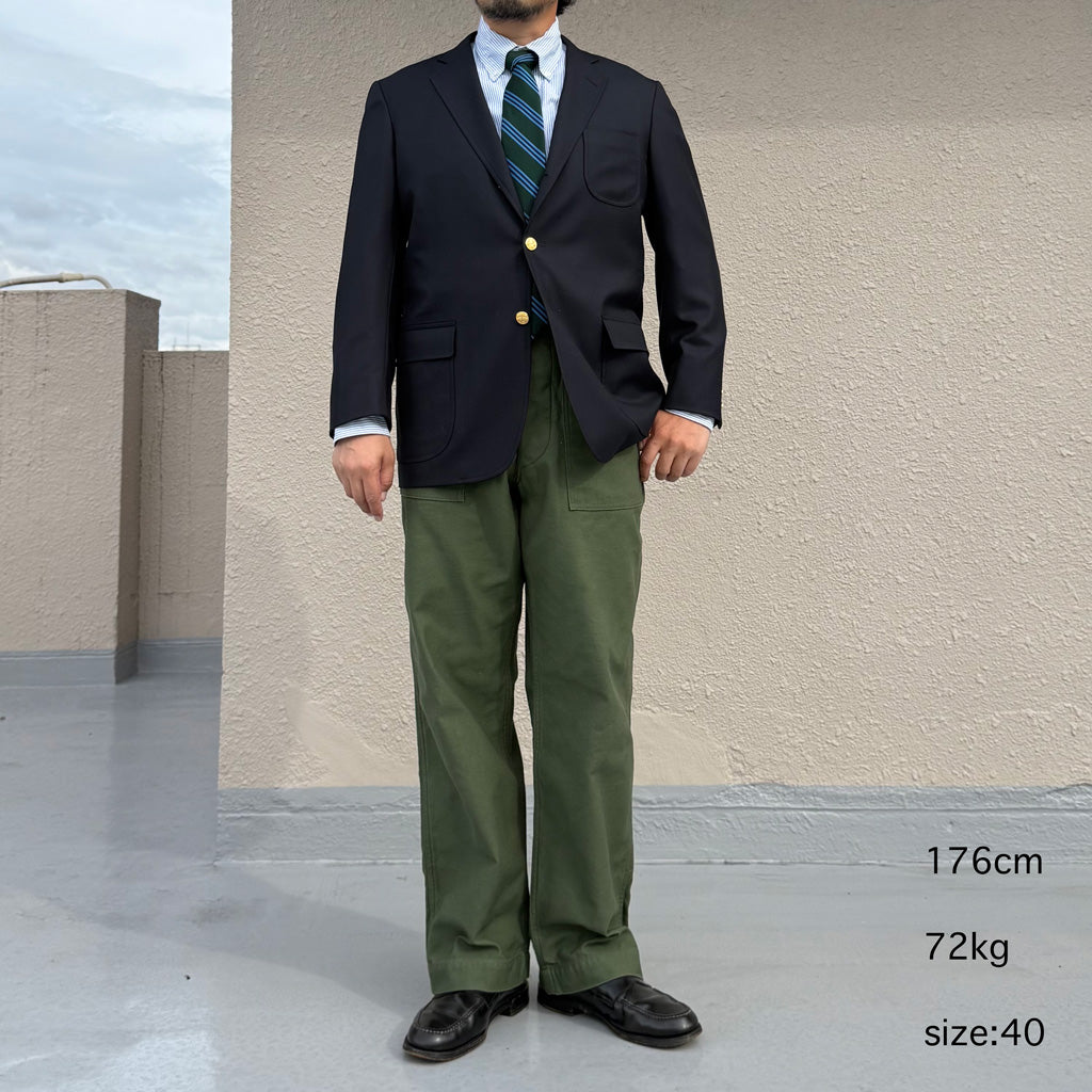 Brooks Brothers : ウールサージ 段返り3釦ブレザー Traditional Fit (Navy)