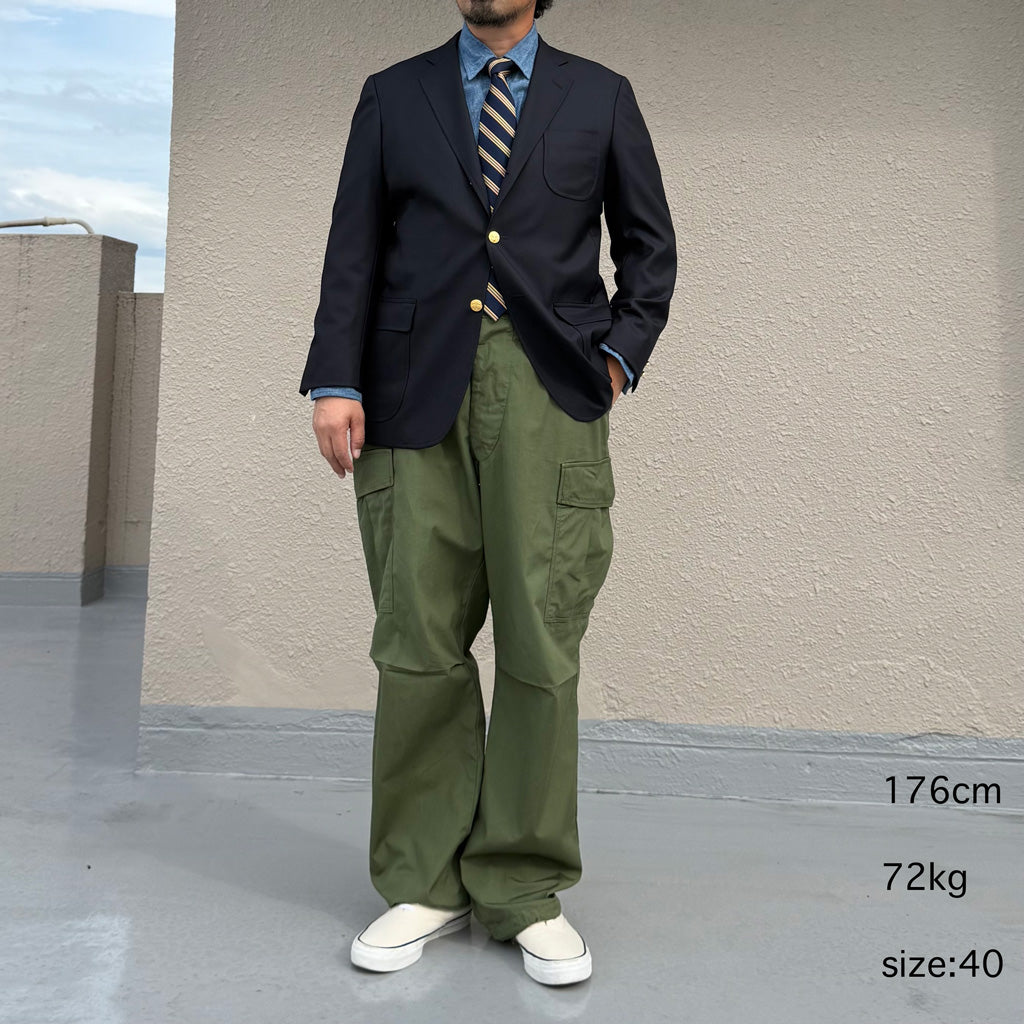 Brooks Brothers : ウールサージ 段返り3釦ブレザー Traditional Fit (Navy)