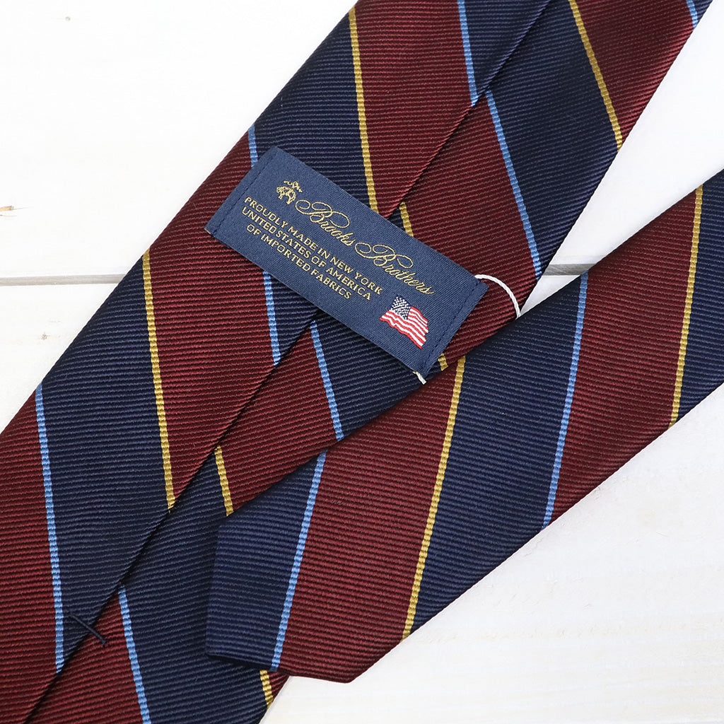 Brooks Brothers : A&S ストライプ レップタイ (BURGUNDY)