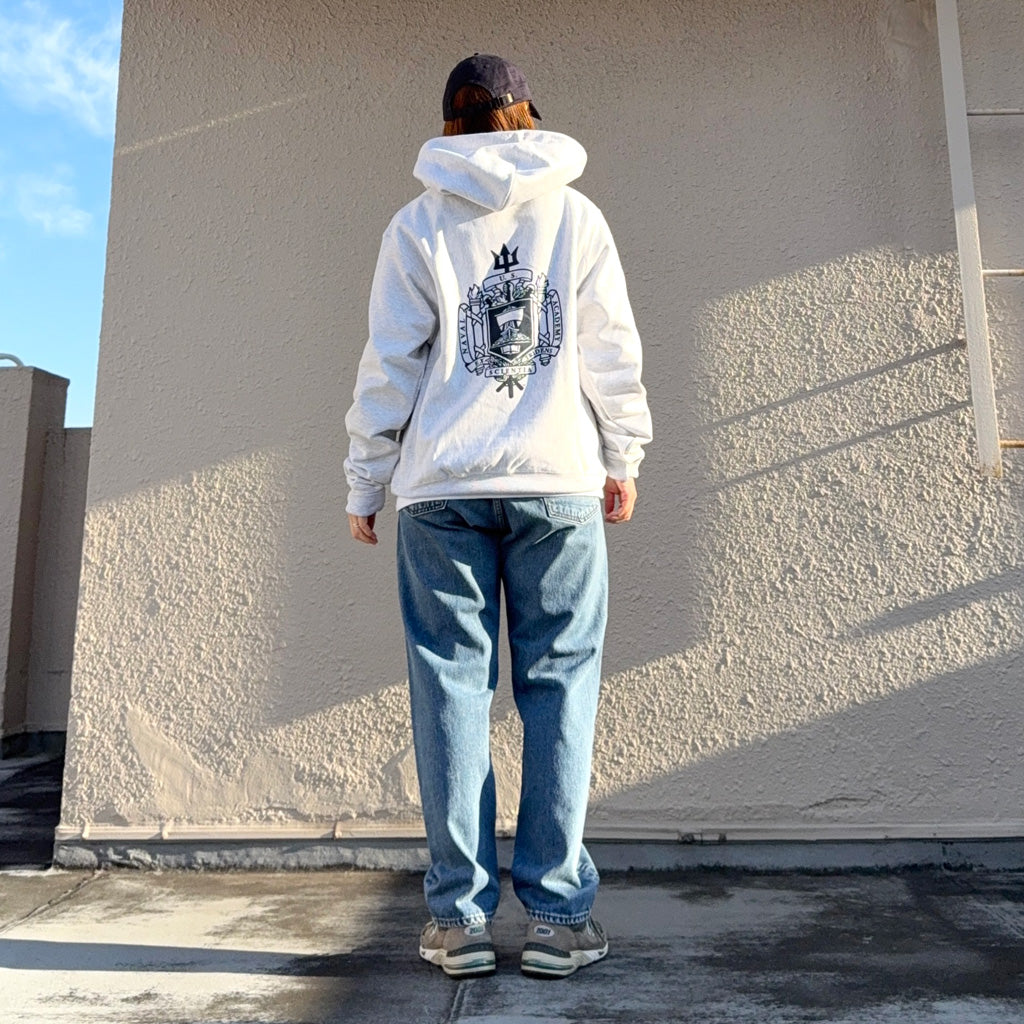 【SALE30%OFF】Champion : NAVY CHAMPION 2-SIDED REVERSE WEAVE HOOD (ASH GREY)