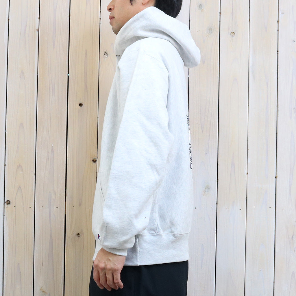 【SALE30%OFF】Champion : NAVY CHAMPION 2-SIDED REVERSE WEAVE HOOD (ASH GREY)