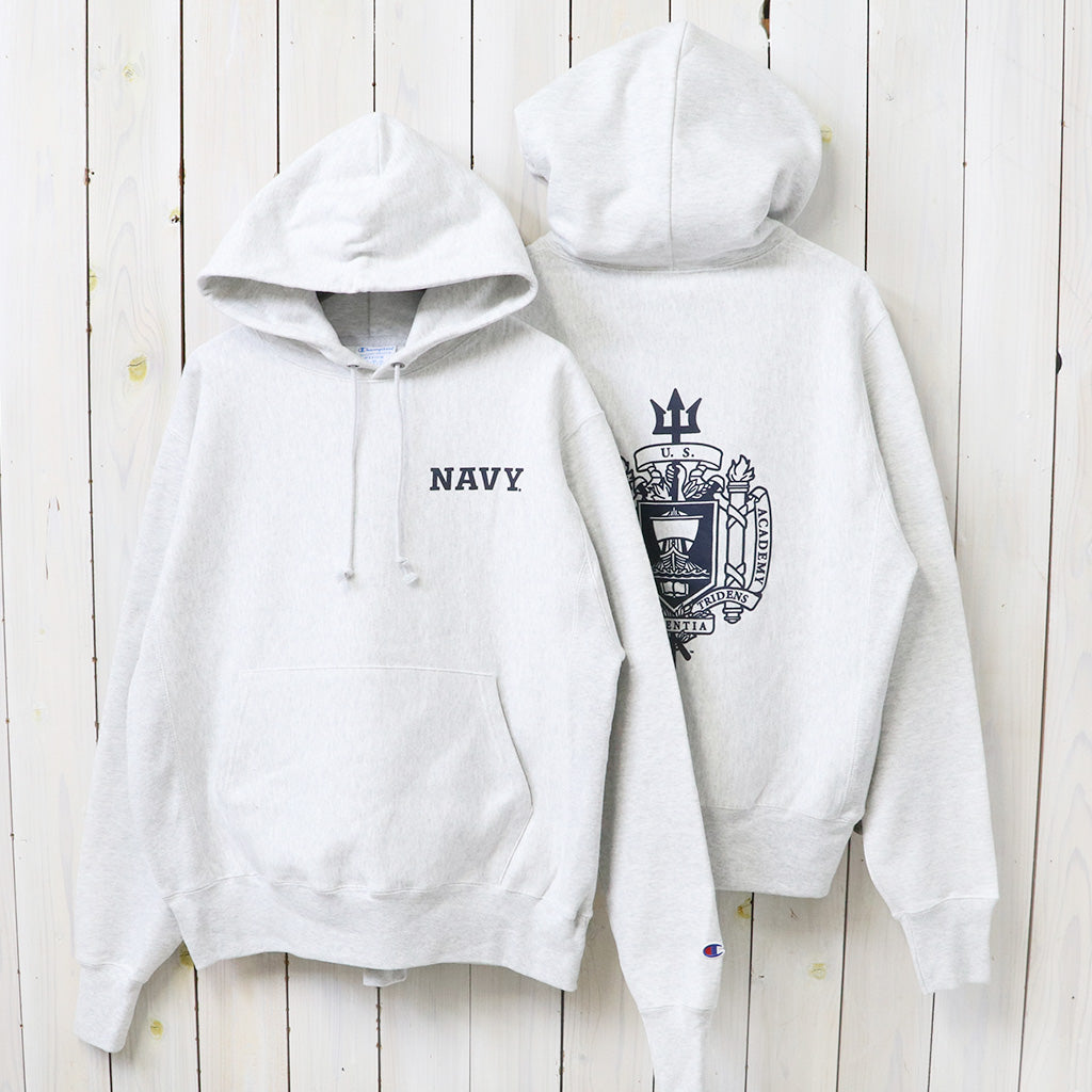 【SALE30%OFF】Champion : NAVY CHAMPION 2-SIDED REVERSE WEAVE HOOD (ASH GREY)