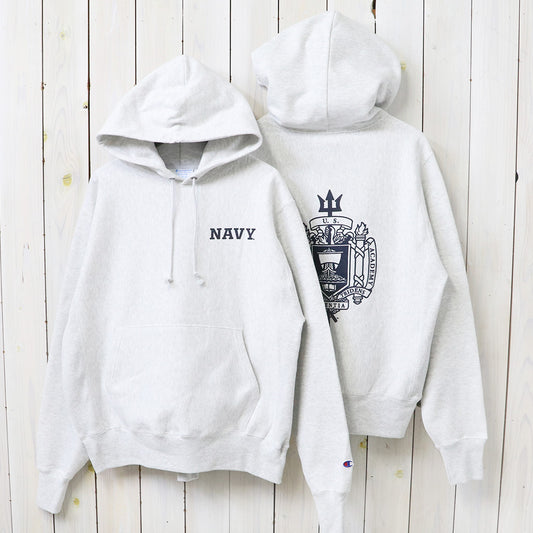 【SALE30%OFF】Champion : NAVY CHAMPION 2-SIDED REVERSE WEAVE HOOD (ASH GREY)