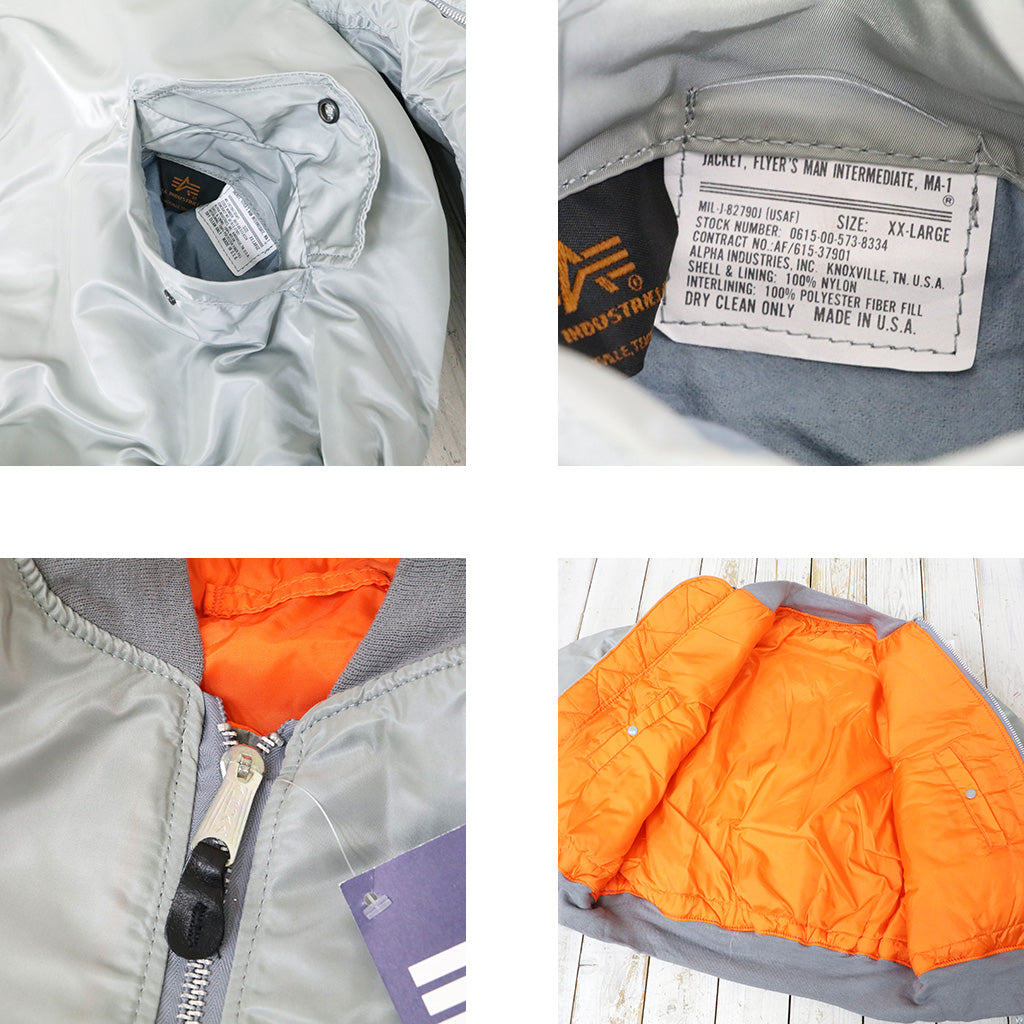 ALPHA INDUSTRIES : JACKET,FLYER’S,MAN INTERMEDIATE MA-1 (SILVER GREY)