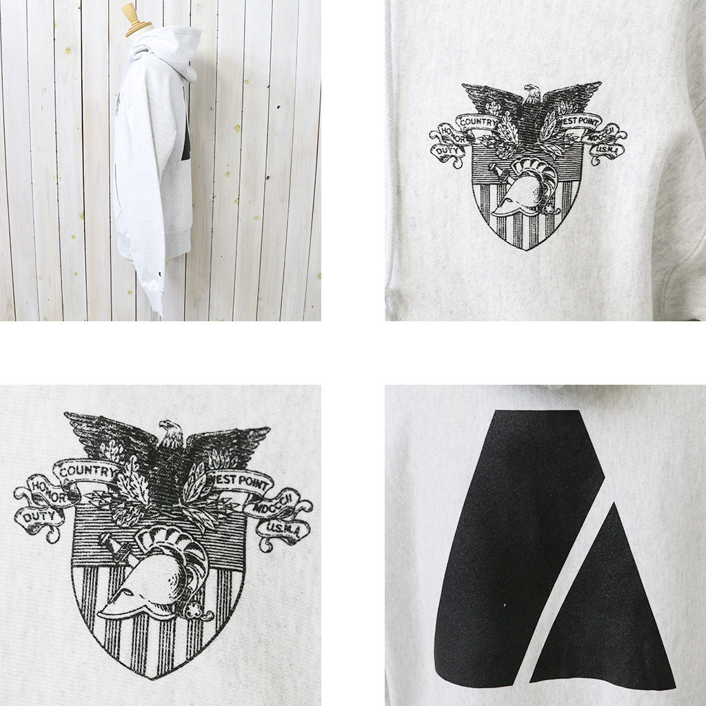 Champion : ARMY CREST CHAMPION REVERSE WEAVE HOOD (ASH GREY)