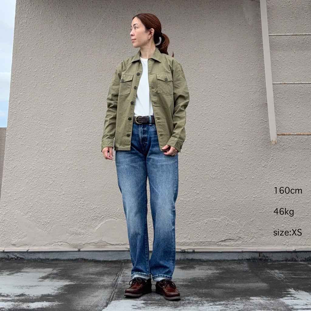 Double RL : HERRINGBONE TWILL SHIRT (MILITARY OLIVE)