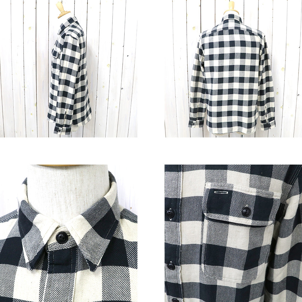 Double RL : BUFFALO CHECK TWILL WORK SHIRT (NATURAL)