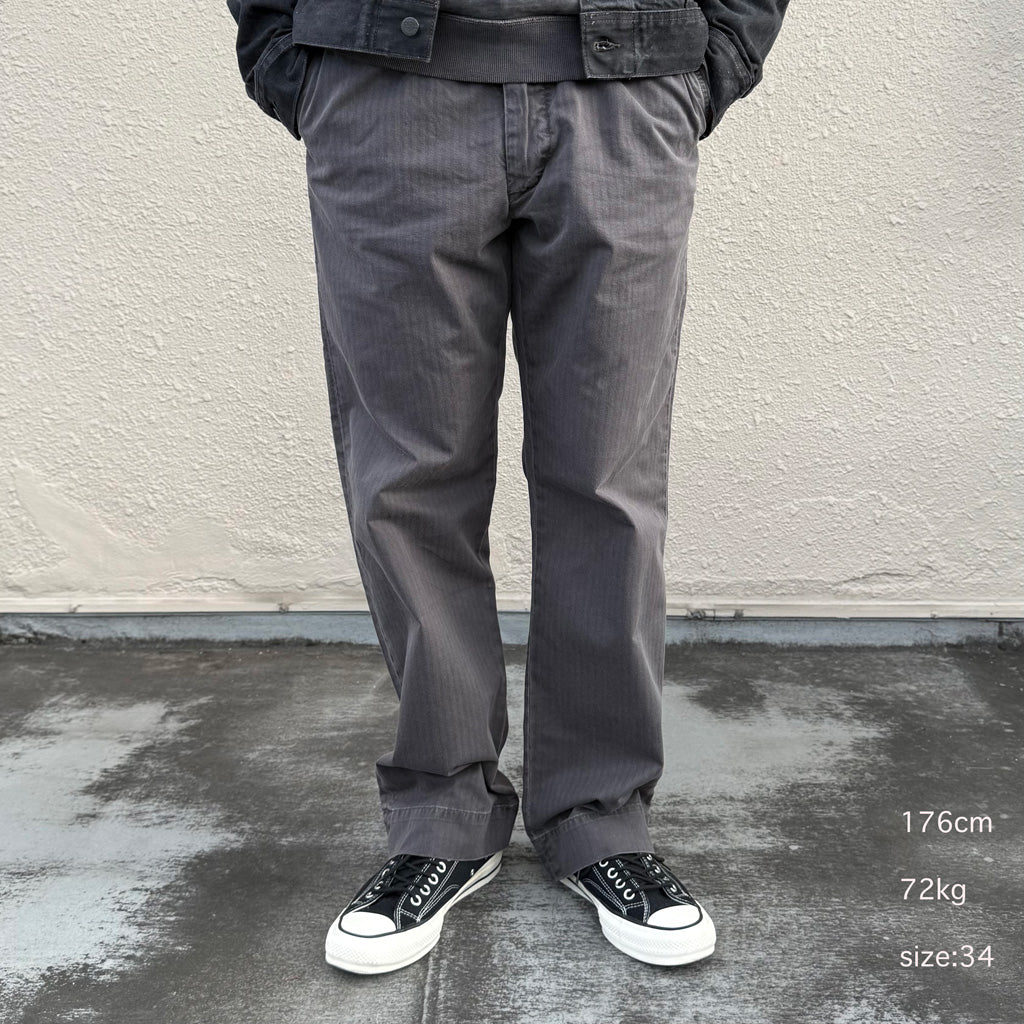 Double RL : GARMENT DYE HERRINGBONE  FIELD PANT (BLACK)