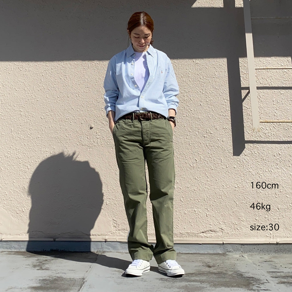 Double RL : COTTON CHINO TROUSER (OLIVE)