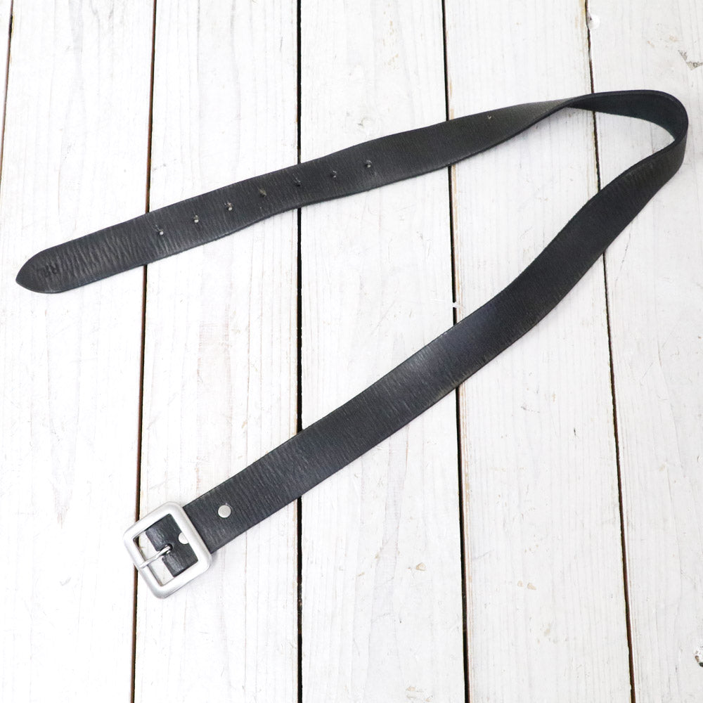 Double RL : HAND-BURNISHED LEATHER BELT (VINTAGE BLACK)