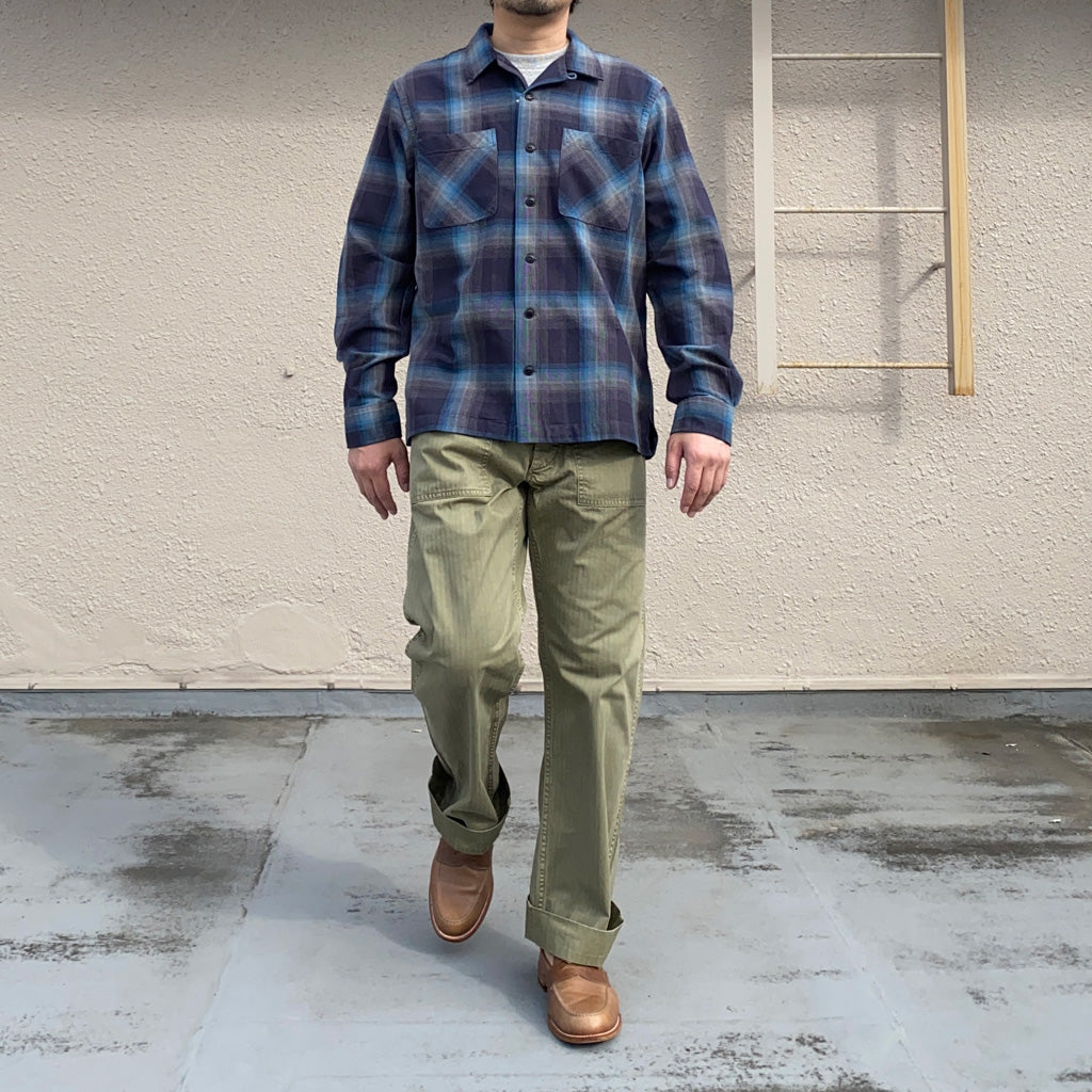 Double RL : COTTON HERRINGBONE PANT (GREEN)