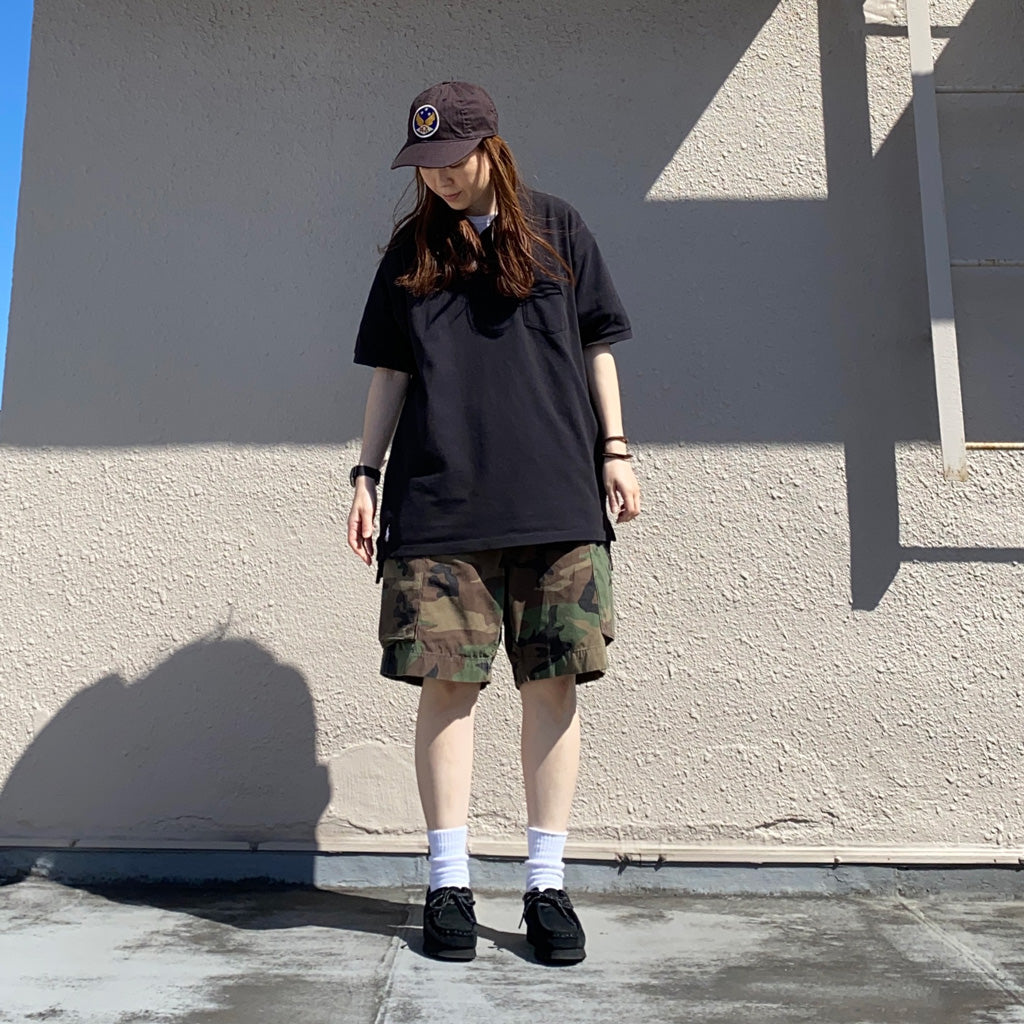 Double RL : GARMENT DYE TWILL BALL CAP (BLACK)
