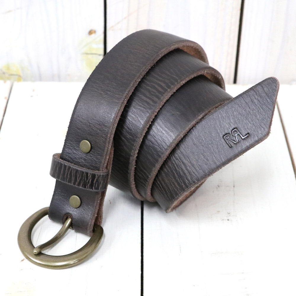 Double RL『TERRANCE TUMBLED LEATHER BELT』(BROWN)
