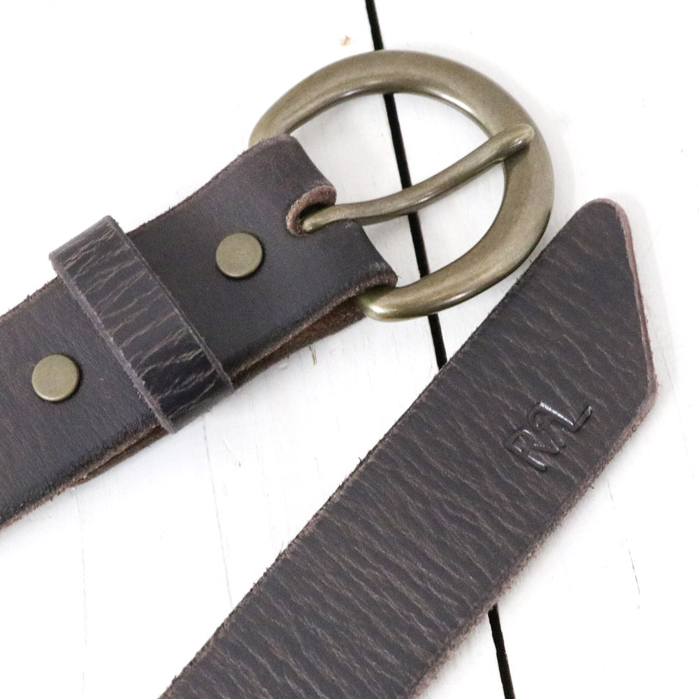 Double RL『TERRANCE TUMBLED LEATHER BELT』(BROWN)