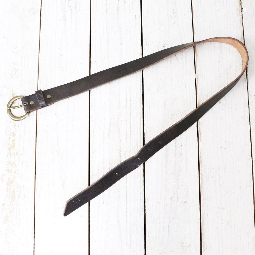 Double RL『TERRANCE TUMBLED LEATHER BELT』(BROWN)