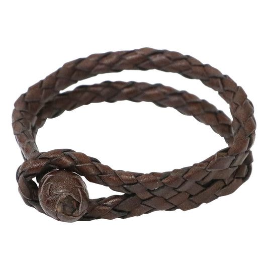 Double RL『LEATHER BRAIDED CUFF』(BROWN)