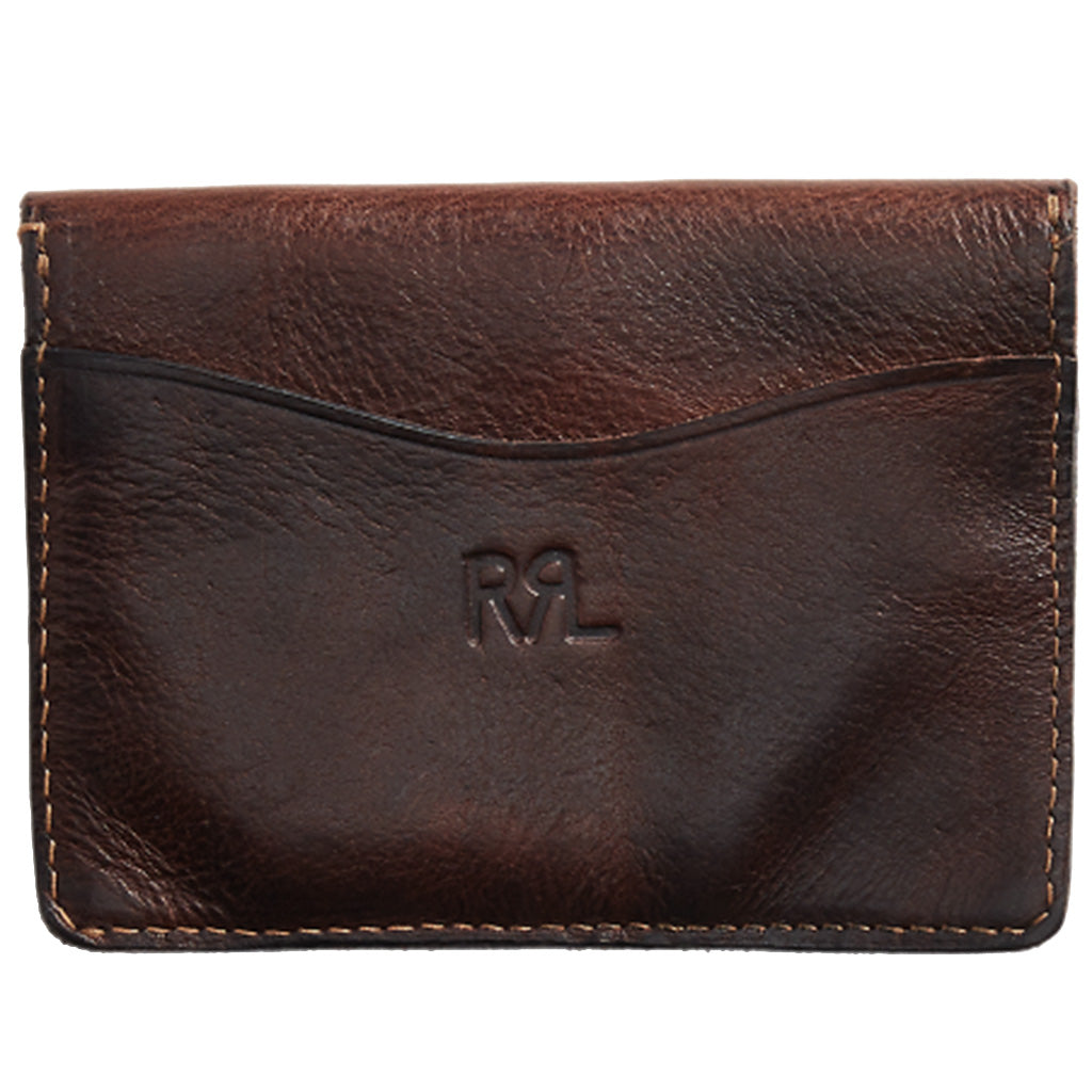 Double RL : LEATHER CARD CASE (DARK BROWN)